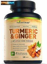 將圖片載入圖庫檢視器 Turmeric Curcumin with Ginger &amp; Apple Cider Vinegar, BioPerine Black Pepper, 95%
