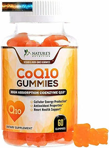 CoQ10 Gummies - Peach Gummy Vitamins with High Absorption Coenzyme Q10 100mg - N