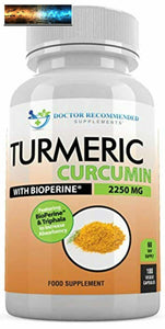 Turmeric Curcumin - 2250mg/d - Veggie Capsules - 95% Curcuminoids with Black Pep