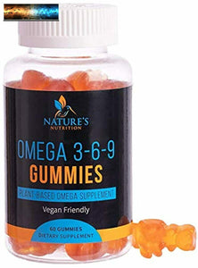 Omega 3 6 9 Gummies Extra Strength Essential Fatty Acid Supplement - Perilla Oil