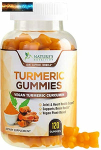 Turmeric Curcumin Gummies with Black Pepper, Extra Strength Absorption Chewable