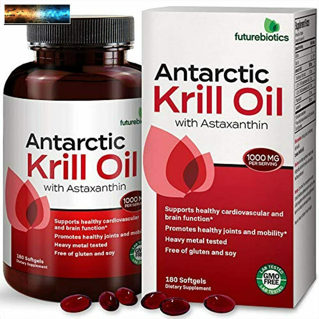 Futurebiotics Antarctic Krill Oil with Omega-3s EPA, DHA, Astaxanthin and Phosph