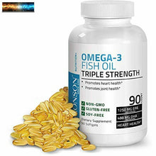 Load image into Gallery viewer, Omega 3 Fish Oil Triple Strength 2720 mg - High EPA 1250 mg DHA 488 mg - Heavy M
