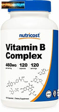 Load image into Gallery viewer, Nutricost High Potency Vitamin B Complex 460mg, 240 Capsules - with Vitamin C -
