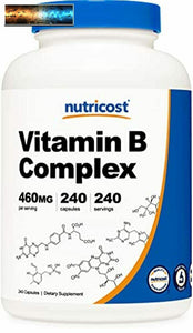 Nutricost High Potency Vitamin B Complex 460mg, 240 Capsules - with Vitamin C -
