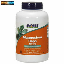 Cargar imagen en el visor de la galería, NOW Supplements, Magnesium 400 mg, Enzyme Function, Nervous System Support, 180
