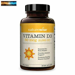 NatureWise Vitamin D3 5000iu (125 mcg) 1 Year Supply for Healthy Muscle Function