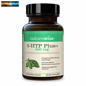 NatureWise 5-HTP Max Potency 200mg Mood Support, Natural Sleep Aid Promotes a No