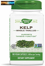 Load image into Gallery viewer, Nature&#39;s Way Kelp 600 mg Non-GMO Project Verified Gluten Free Vegetarian; 180 Co
