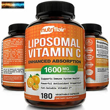 Load image into Gallery viewer, NutriFlair Liposomal Vitamin C 1600mg, 180 Capsules - High Absorption, Fat Solub
