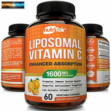 Load image into Gallery viewer, NutriFlair Liposomal Vitamin C 1600mg, 180 Capsules - High Absorption, Fat Solub
