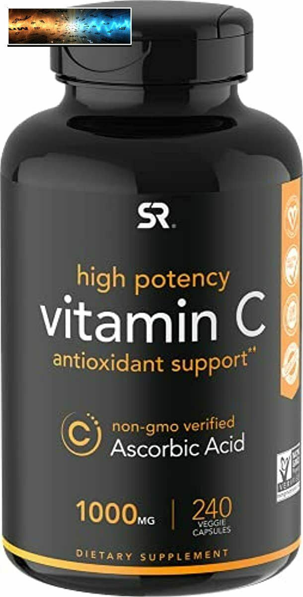 Vitamin C 1000mg (240 Veggie-Capsules) | Non-GMO Project Verified Vitamin C Supp