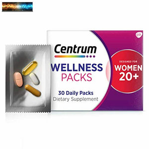 Centrum Wellness Packs Daily Vitamins for Women in Their 20s, Women's Vitamins w