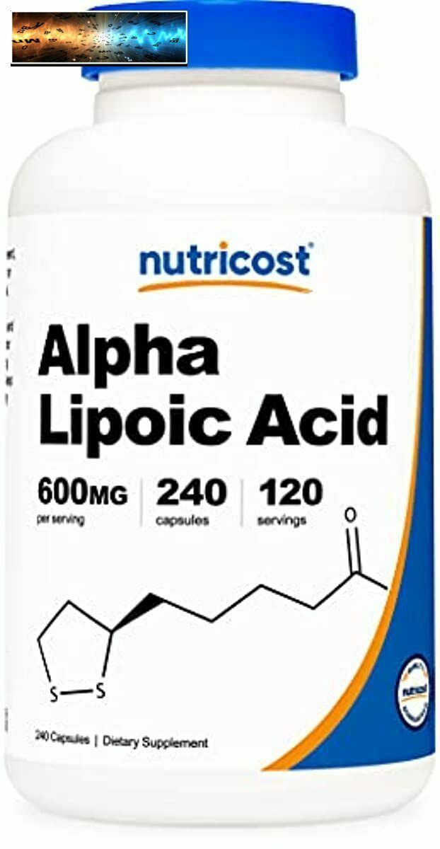 Nutricost Acido Alfa Lipoico 600mg per Porzione, 240 Pillole - senza Glutine,