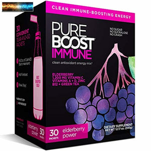 Pureboost Inmune Limpiar Energía Bebida Mix: Inmunidad Suplemento Con Sauco , 12