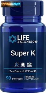 Life Extension Super K – Vitamina K1 E Due Forme Di K2 – senza Glutine – Su