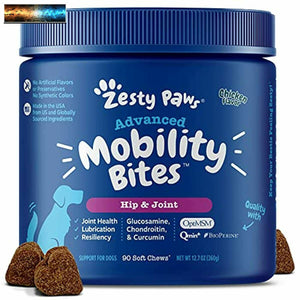 Zesty Paws Glucosamine for Dogs - Hip & Joint Health Soft Chews with Chondroitin