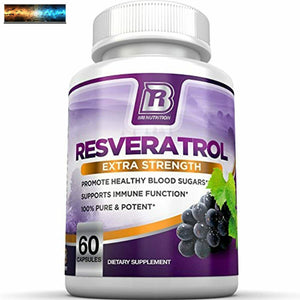 BRI Nutrition Resveratrol Maximale Stärke Veggie Kapseln Ergänzung, 60 Anzahl