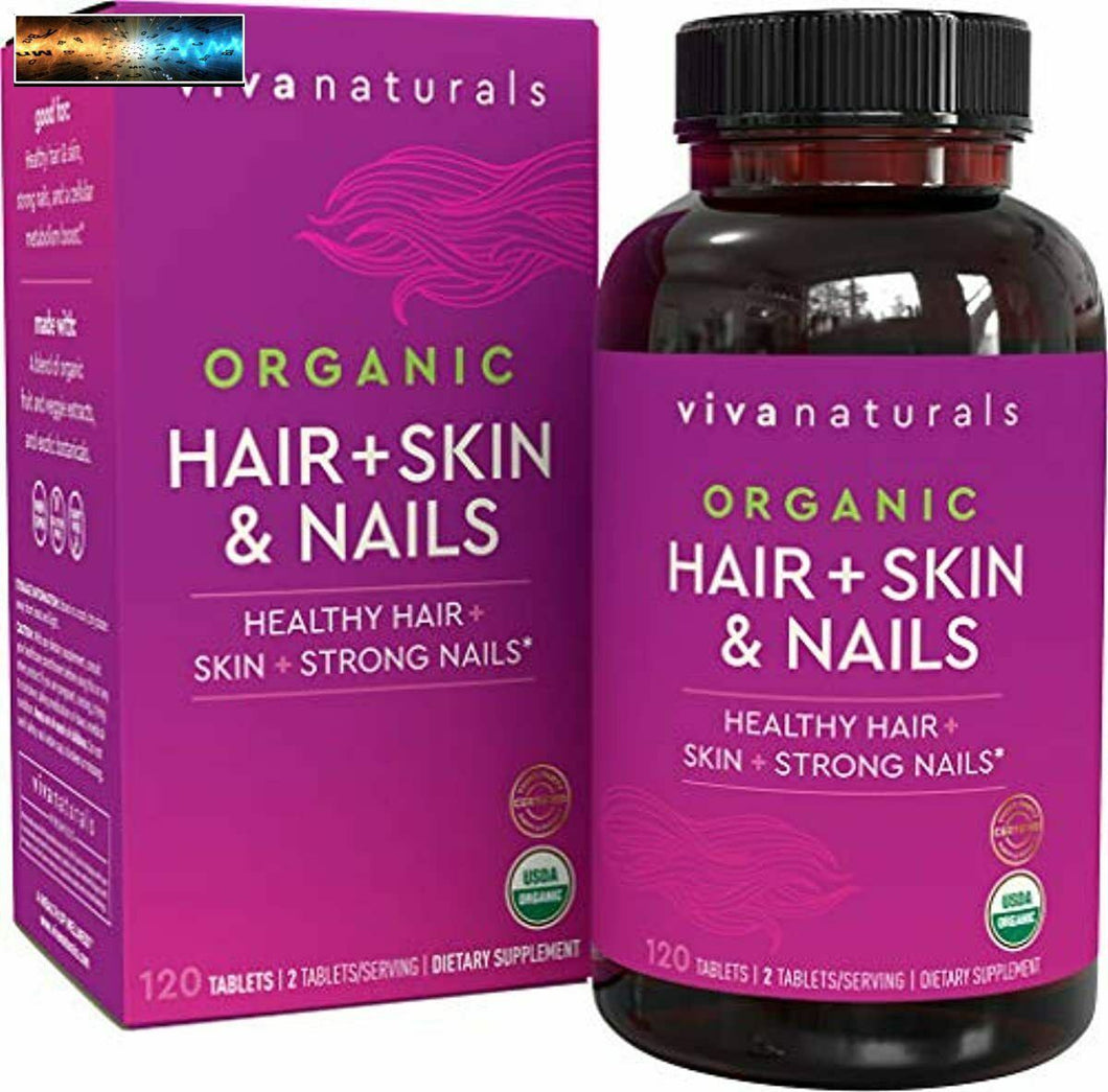 Organic Hair Skin and Nails Vitamins for Women with Biotin, Hair Vitamins and Sk