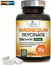 Load image into Gallery viewer, Magnesium Glycinate Capsules High Absorption Chelated 525mg - Highly Concentrate
