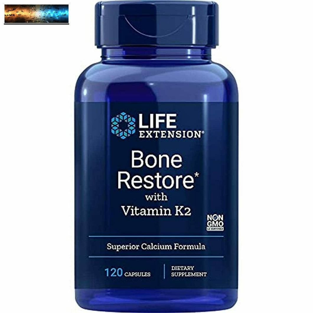 Life Extension Bone Restore with Vitamin K2, 120 Capsules