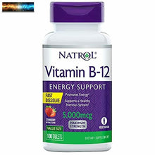 將圖片載入圖庫檢視器 Natrol Vitamin B12 Fast Dissolve Tablets, Promotes Energy, Supports a Healthy Ne
