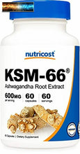 Carica l&#39;immagine nel visualizzatore di Gallery, Nutricost KSM-66 Ashwagandha Root Extract 600mg, 60 Veggie Caps - High Potency 5
