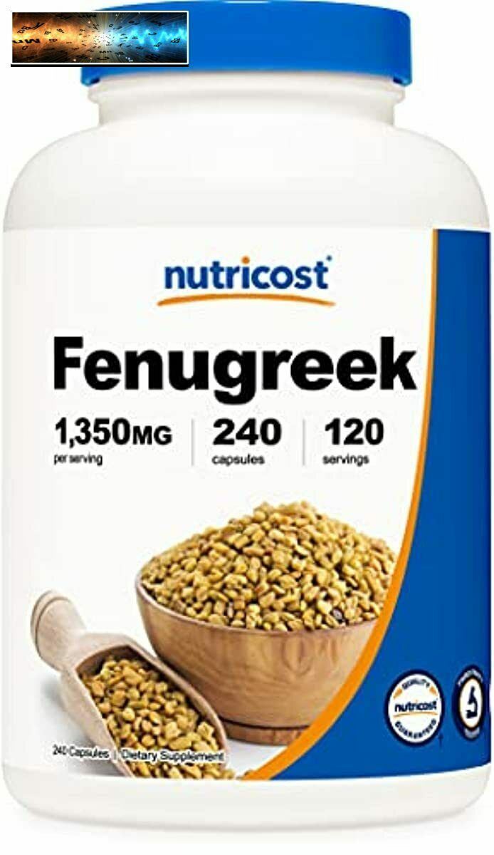 Nutricost Fenugreek Seed 1350mg, 240 Capsules - Gluten Free, Non-GMO, 675mg Per