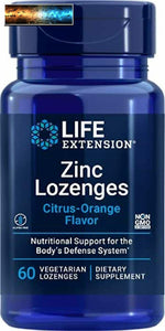 Life Extension Zinc Lozenges (Natural Citrus-Orange Flavor), 60 Vegetarian Capsu