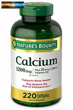 Load image into Gallery viewer, Calcium &amp; Vitamin D by Nature&#39;s Bounty, Immune Support &amp; Bone Health, 1200mg Cal
