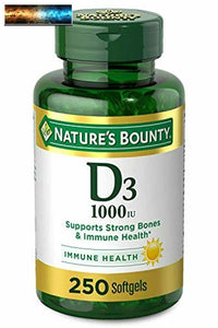 Vitamin D3 by Nature’s Bounty for immune support. Vitamin D3 provides immune s