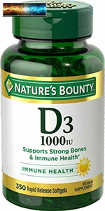 Vitamin D3 by Nature’s Bounty for immune support. Vitamin D3 provides immune s