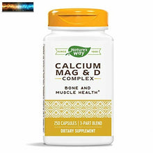 이미지를 갤러리 뷰어에 로드 , Nature&#39;s Way Calcium, Magnesium and Vitamin D, 250 Capsules
