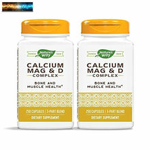 Charger l&#39;image dans la galerie, Nature&#39;s Way Calcium, Magnesium and Vitamin D, 250 Capsules
