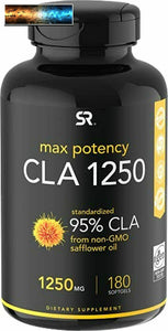 Max Potency CLA 1250 (180 Softgels) with 95% Active Conjugated Linoleic Acid | W