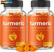 Load image into Gallery viewer, Turmeric Curcumin Gummies with Ginger and Black Pepper - Natural, Vegan, Gummy V
