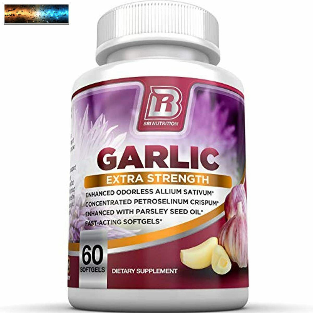 BRI Nutrition Odorless Garlic - 240 Softgels - 1000mg Pure and Potent Garlic All