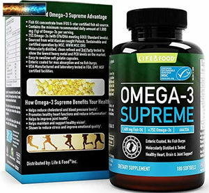 Omega-3 Supreme Strength 1400mg Fish Oil - High EPA DHA Wild Caught MSC Certifie