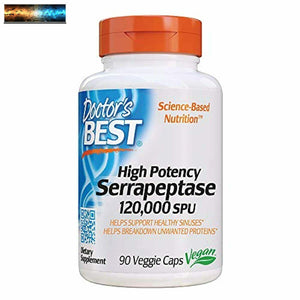 Doctor's Best Haut Puissance Serrapeptase, non-Ogm, sans Gluten, Vegan, Charge H