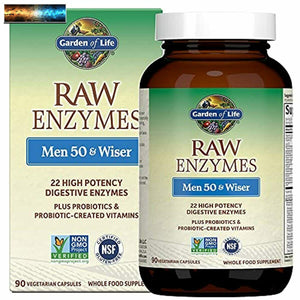 Garden of Life Végétarien Digestif Supplément pour Hommes 50 & Wiser - Raw