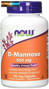 Now Foods D-Mannose 500 MG, 240 Veg Kapseln