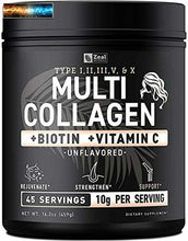 Carica l&#39;immagine nel visualizzatore di Gallery, Premium Kollagen Peptide Pulver (1, 2, 3, 5 &amp; 10) Multi Kollagen Protein + Vita
