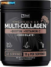 Carica l&#39;immagine nel visualizzatore di Gallery, Premium Kollagen Peptide Pulver (1, 2, 3, 5 &amp; 10) Multi Kollagen Protein + Vita
