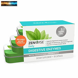 Zenwise Health Digestivo Enzimas Plus Prebióticos & Probiotics Suplemento,180 Se