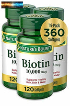 Charger l&#39;image dans la galerie, Biotina Por Nature&#39;s Bounty, Vitamina Suplemento, Apoya Metabolismo para Energía
