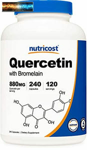 Nutricost Quercetin 880mg, 240 Vegetarian Capsules with Bromelain (165mg) - 120