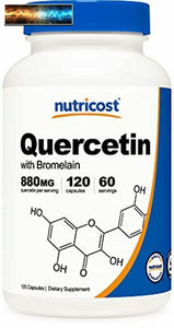 Nutricost Quercetin 880mg, 240 Vegetarian Capsules with Bromelain (165mg) - 120