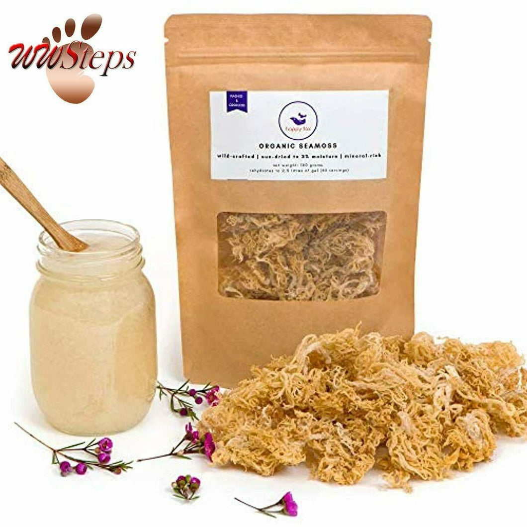 Happy Fox Organic Sea Moss | 100% Wildcrafted, Raw, Pure, Sundried | Makes 4.5 M