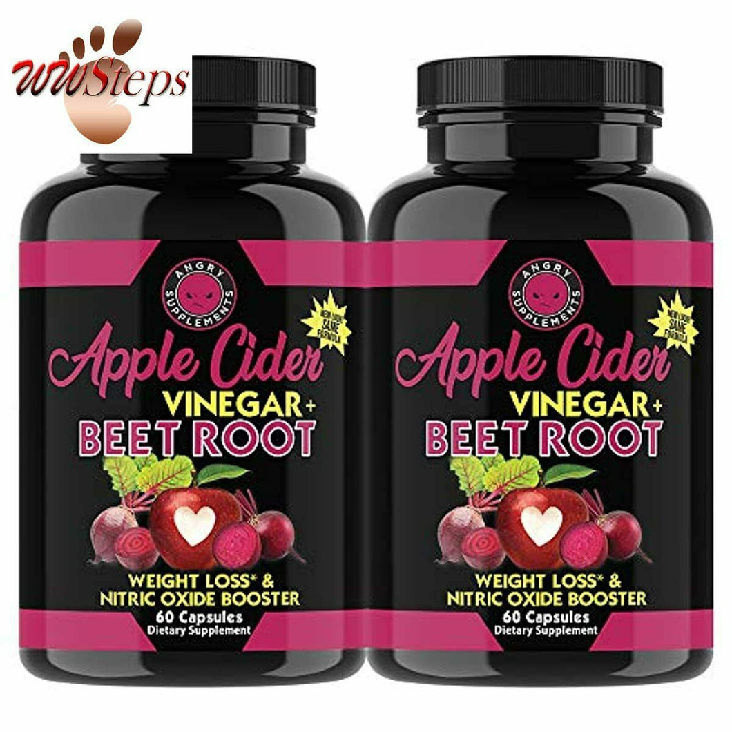 Angry Supplements Apple Cider Vinegar + Beet Root Capsules, Detox Pills, Nitric