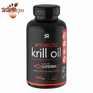 Antarctic Krill Oil 1000mg (Double Strength) with Omega-3s EPA & DHA + Astaxanth